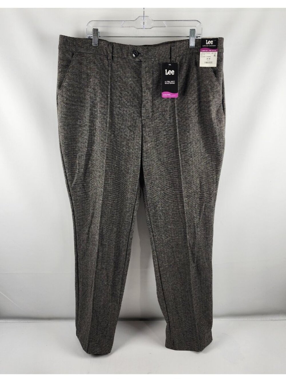 Lee Jeans Womens 20M Black Gray Herringbone Ultra Soft Mid Rise Straight Leg NWT